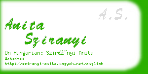 anita sziranyi business card